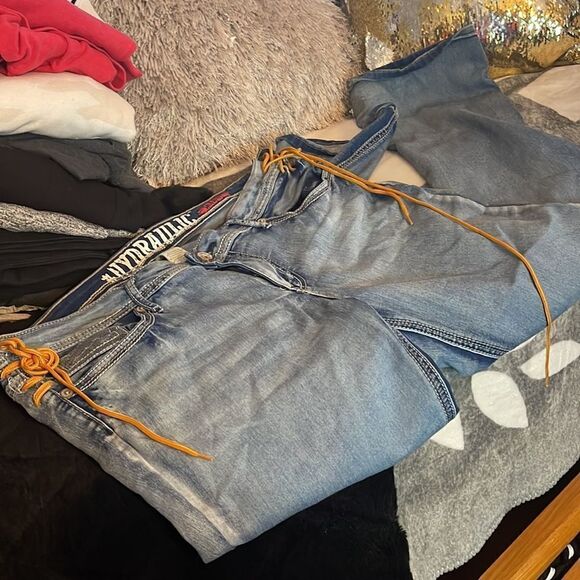 Hydraulic jeans 17/18 lola curvy light wash acid wash bootcut flare jeans - Picture 4 of 9